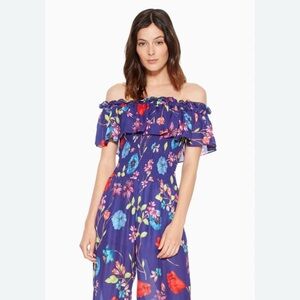 Parker Janice Off the Shoulder Wide Leg Cropped Jumpsuit